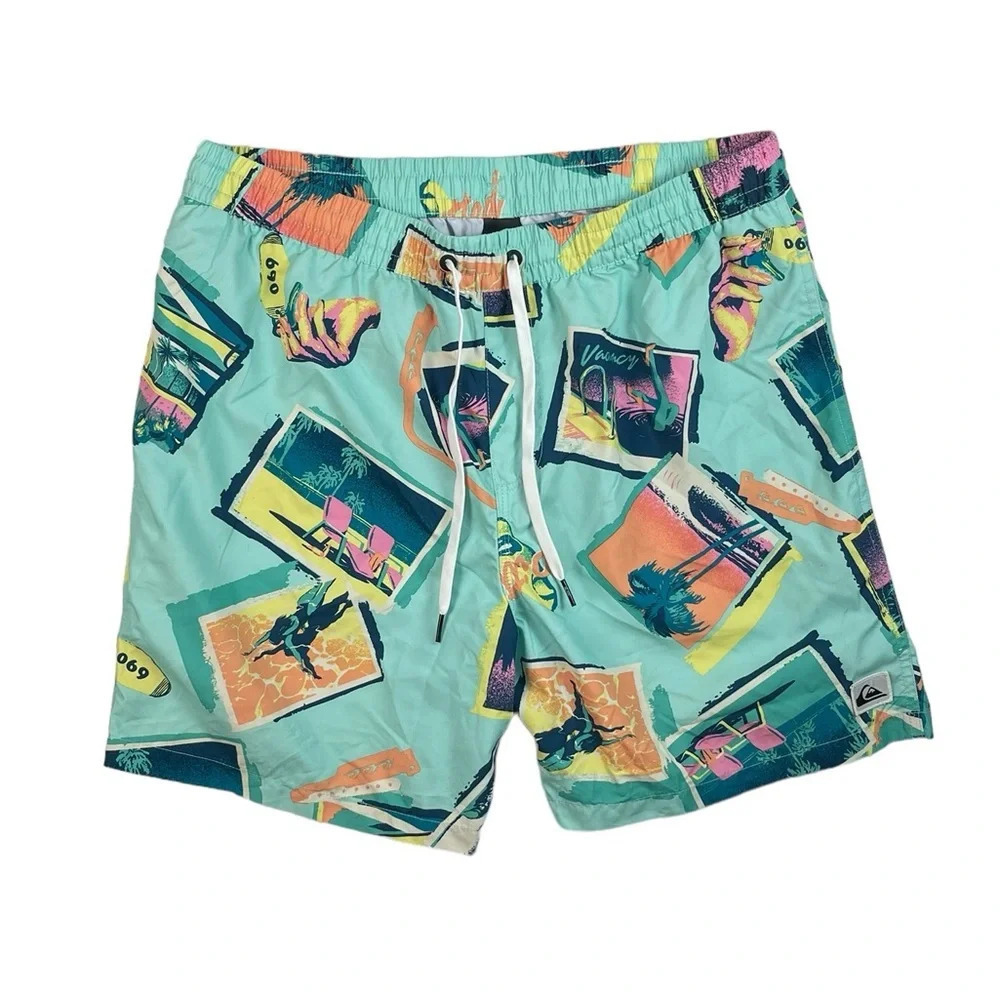 Sh632 Mens Quicksilver Surfing Brand Beach Resort Swim Trunks L